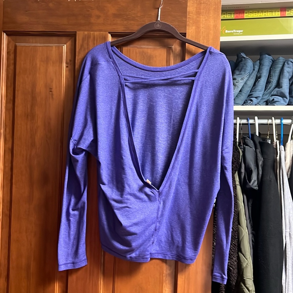Purple Lucy backless workout top